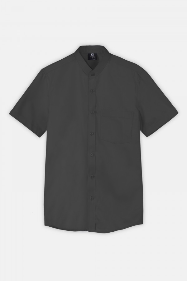 Mens Chinese Collar Short Sleeve Office Uniform Shirt